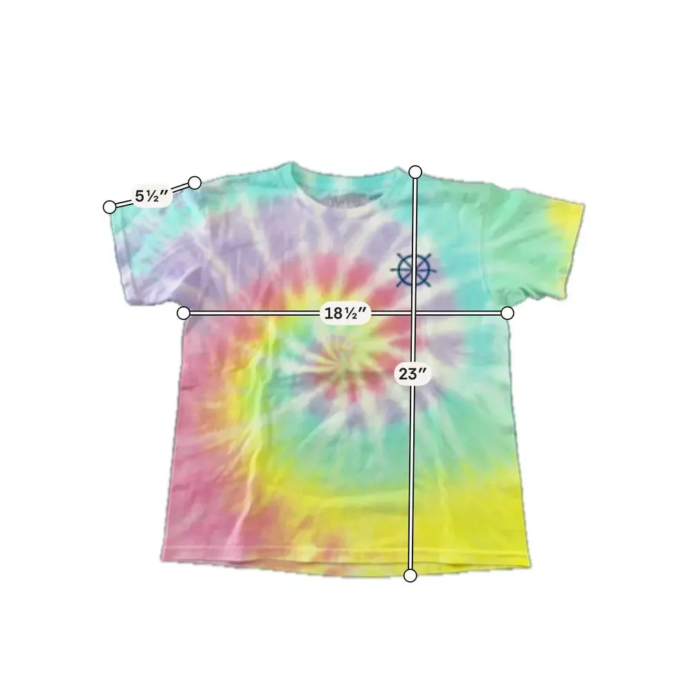 Benny & Belle Shirt Girls M Multicolor Tie Dye Salty Air Not A Care Nautical